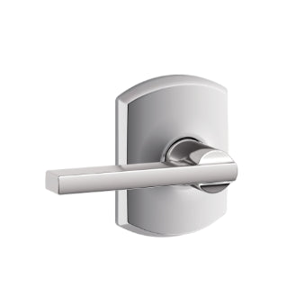 Schlage Latitude Passage Lever with Greenwich Rosette - Bright Chrome