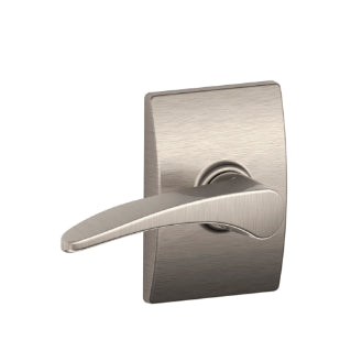Schlage Manhattan Lever with Century Rosette in Satin Nickel