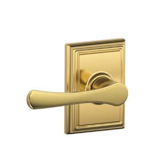 Schlage Avila Passage Lever with Addison Rosette-Bright Brass