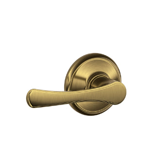 Schlage Avila Passage Lever with Georgian rosette - Antique Brass