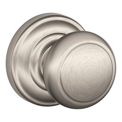 Schlage Andover Privacy Doorknob with Andover Rosette-Satin Nickel
