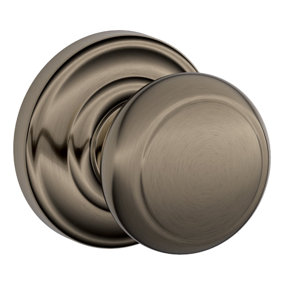 Schlage Andover Privacy Doorknob with Andover Rosette-Antique Pewter