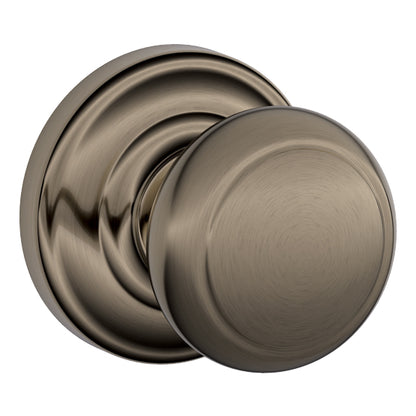Schlage Andover Privacy Doorknob with Andover Rosette-Antique Pewter