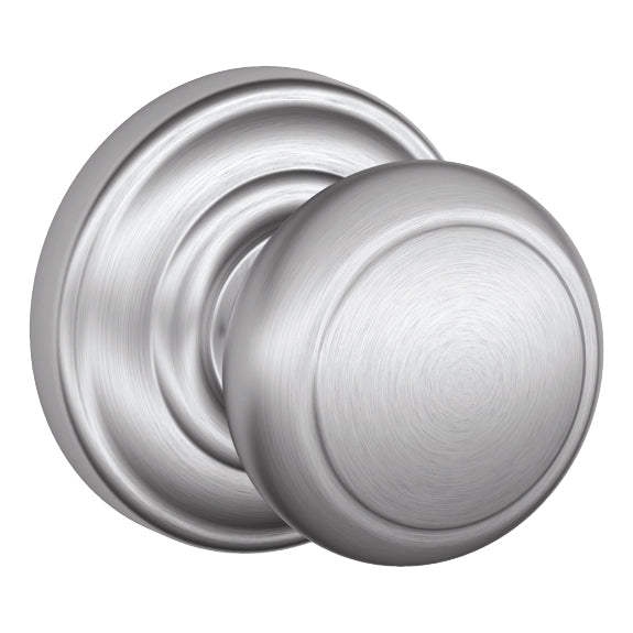 Schlage Andover Privacy Doorknob with Andover Rosette-Satin Chrome