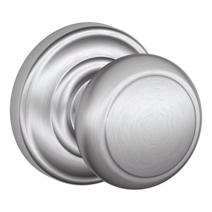 Schlage Andover Privacy Doorknob with Andover Rosette-Satin Chrome