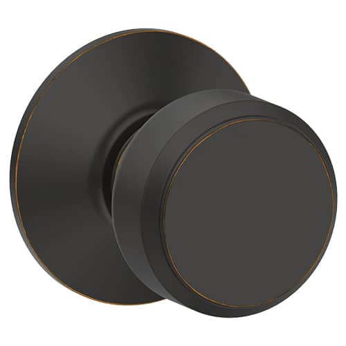 Schlage Plymouth Passage Bowery Knob-Aged Bronze