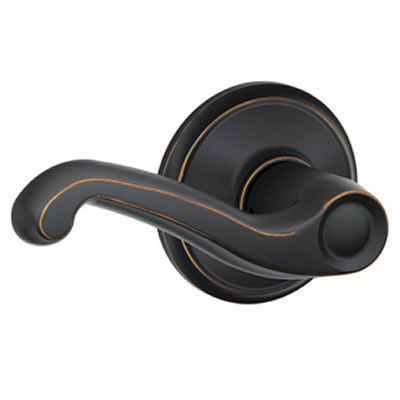 Schlage Flair Lever - Aged Bronze