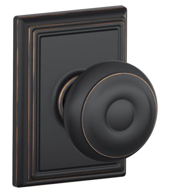 Georgian Knob with Addison Rosette - Aged Bronze
