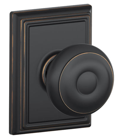 Georgian Knob with Addison Rosette - Aged Bronze