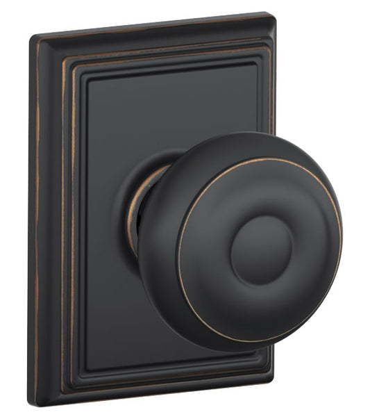 Georgian Knob with Addison Rosette - Aged Bronze