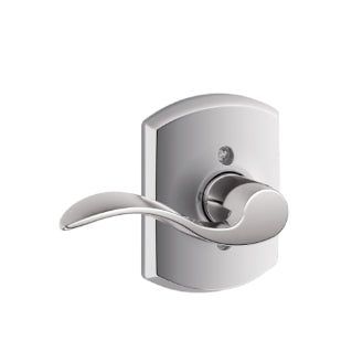 Schlage Accent Dummy Lever with Greenwich Rosette-Bright Chrome