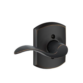 Schlage Accent Dummy Lever with Greenwich Rosette-Aged Bronze