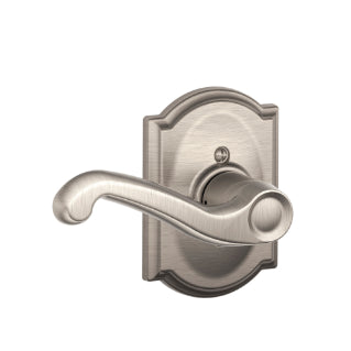 Schlage Flair Dummy Lever with Camelot Rosette-Satin Nickel
