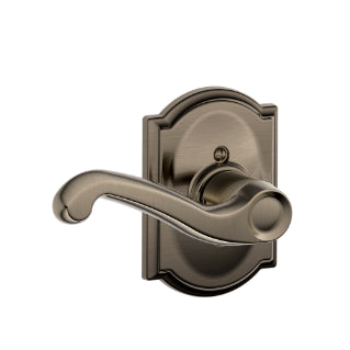 Schlage Flair Dummy Lever with Camelot Rosette-Antique Pewter