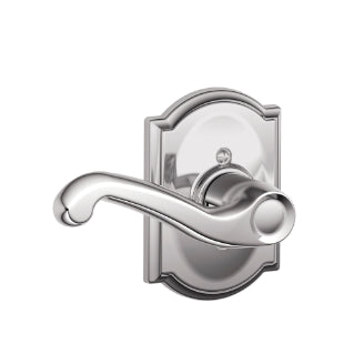 Schlage Flair Dummy Lever with Camelot Rosette-Bright Chrome
