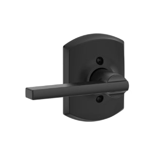 Schlage Latitude Dummy Lever with Greenwich Rosette-Matte Black