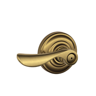 Schlage Champagne Privacy Lever with Andover Rosette-Antique Brass