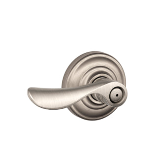 Schlage Champagne Privacy Lever with Andover Rosette-Satin Nickel