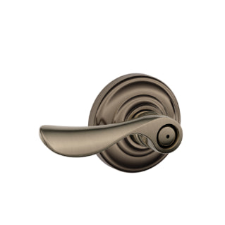 Schlage Champagne Privacy Lever with Andover Rosette-Antique Pewter