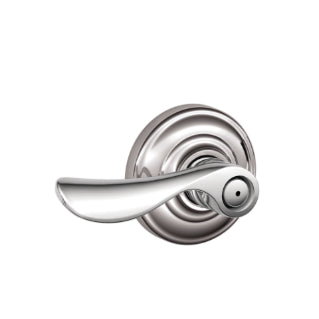 Schlage Champagne Privacy Lever with Andover Rosette-Bright Chrome
