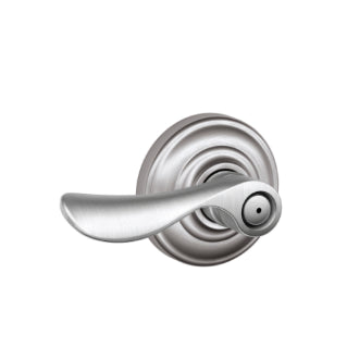 Schlage Champagne Privacy Lever with Andover Rosette-Satin Chrome