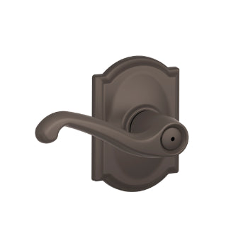 Schlage Flair Privacy Lever with Camelot Rosette-Oil Rubbed Bronze