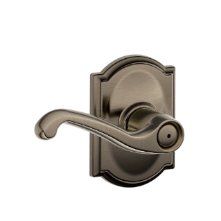Schlage Flair Privacy Lever with Camelot Rosette-Antique Pewter