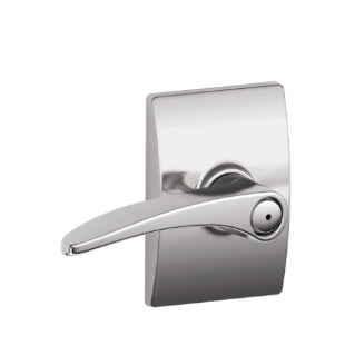 Schlage Manhattan Privacy Lever with Century Rosette in Bright Chrome