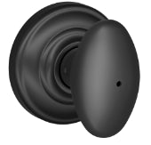 Schlage Siena Privacy Knob with Andover Rosette-Matte Black