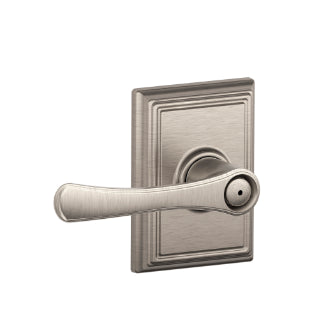 Schlage Avila Privacy Lever with Addison Rosette-Satin Nickel