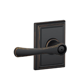 Schlage Avila Privacy Lever with Addison Rosette-Aged Bronze