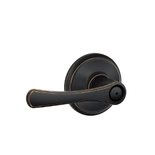 Schlage Avila Privacy Lever with Georgian Rosette-Aged Bronze