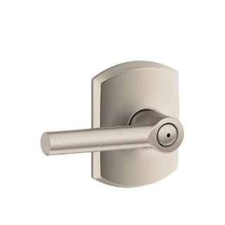 Greenwich Style Privacy Broadway Lever-Satin Nickel