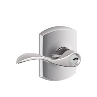 Schlage Accent Keyed Lever with Greenwich Rosette-Bright Chrome