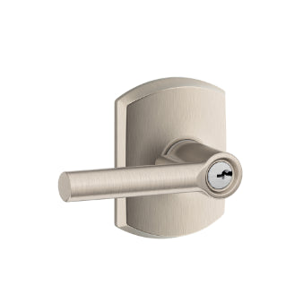 Greenwich Style Keyed Broadway Lever-Satin Nickel
