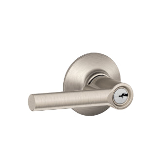 Plymouth Style Keyed Broadway Lever-Satin Nickel