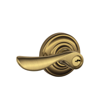 Schlage Champagne Keyed Lever with Andover Rosette-Antique Brass