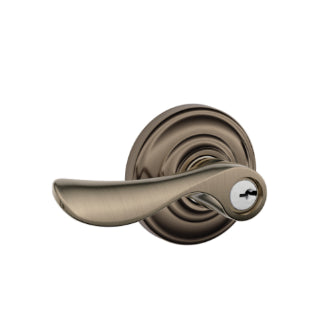 Schlage Champagne Keyed Lever with Andover Rosette-Antique Pewter