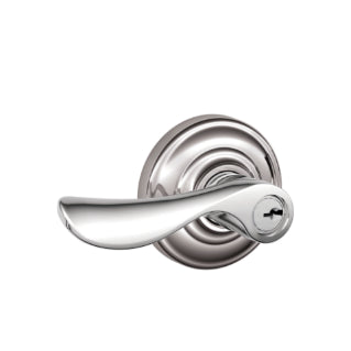 Schlage Champagne Keyed Lever with Andover Rosette-Bright Chrome