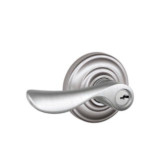 Schlage Champagne Keyed Lever with Andover Rosette-Satin Chrome