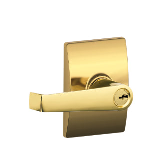 Schlage Elan Keyed Lever with Century Rosette-Bright Brass