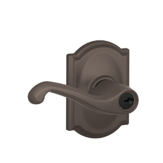 Schlage Flair Keyed Lever with Camelot Rosette-Oil Rubbed Bronze