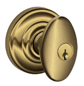 Schlage Siena Keyed Knob with Andover Rosette-Antique Brass