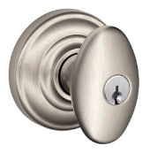 Schlage Siena Keyed Knob with Andover Rosette-Satin Nickel