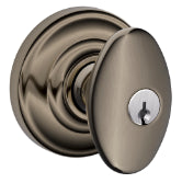 Schlage Siena Keyed Knob with Andover Rosette-Antique Pewter