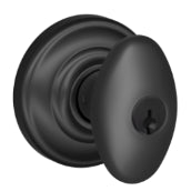 Schlage Siena Keyed Knob with Andover Rosette-Matte Black