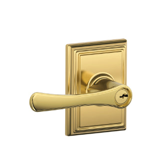Schlage Avila Keyed Lever with Addison Rosette-Bright Brass