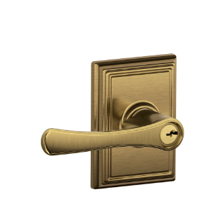 Schlage Avila Keyed Lever with Addison Rosette-Antique Brass