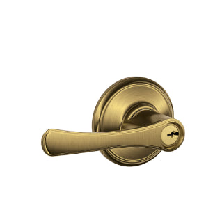 Schlage Avila Keyed Lever with Georgian Rosette-Antique Brass