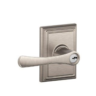 Schlage Avila Keyed Lever with Addison Rosette-Satin Nickel